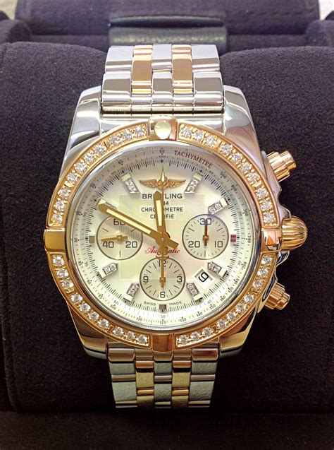 breitling chronomat diamond bezel|breitling watch with diamond bezel.